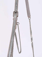 Jimmy Choo Metallic Silver Lockett Crossbody Shoulder Bag AA0202