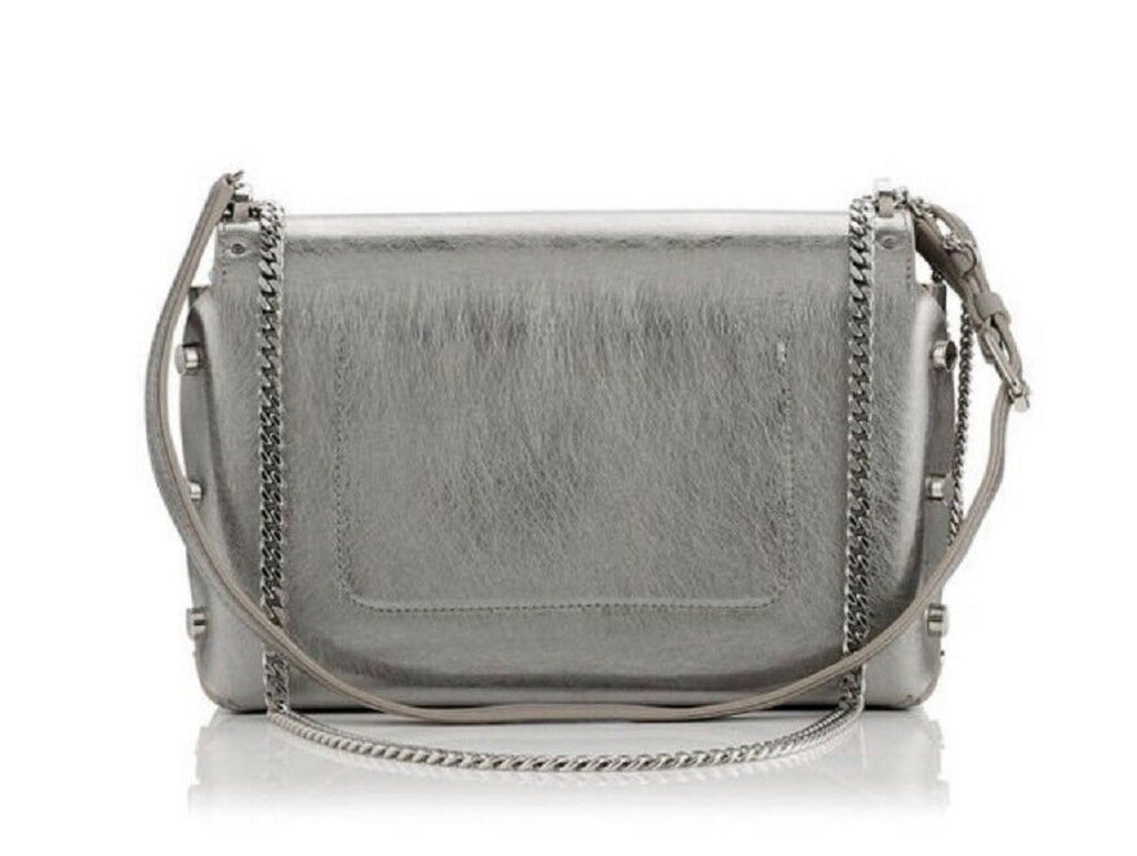 Jimmy Choo Metallic Silver Lockett Crossbody Shoulder Bag AA0202