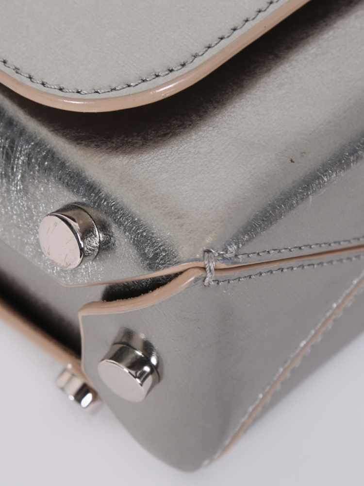 Jimmy Choo Metallic Silver Lockett Crossbody Shoulder Bag AA0202