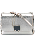 Jimmy Choo Metallic Silver Lockett Crossbody Shoulder Bag AA0202