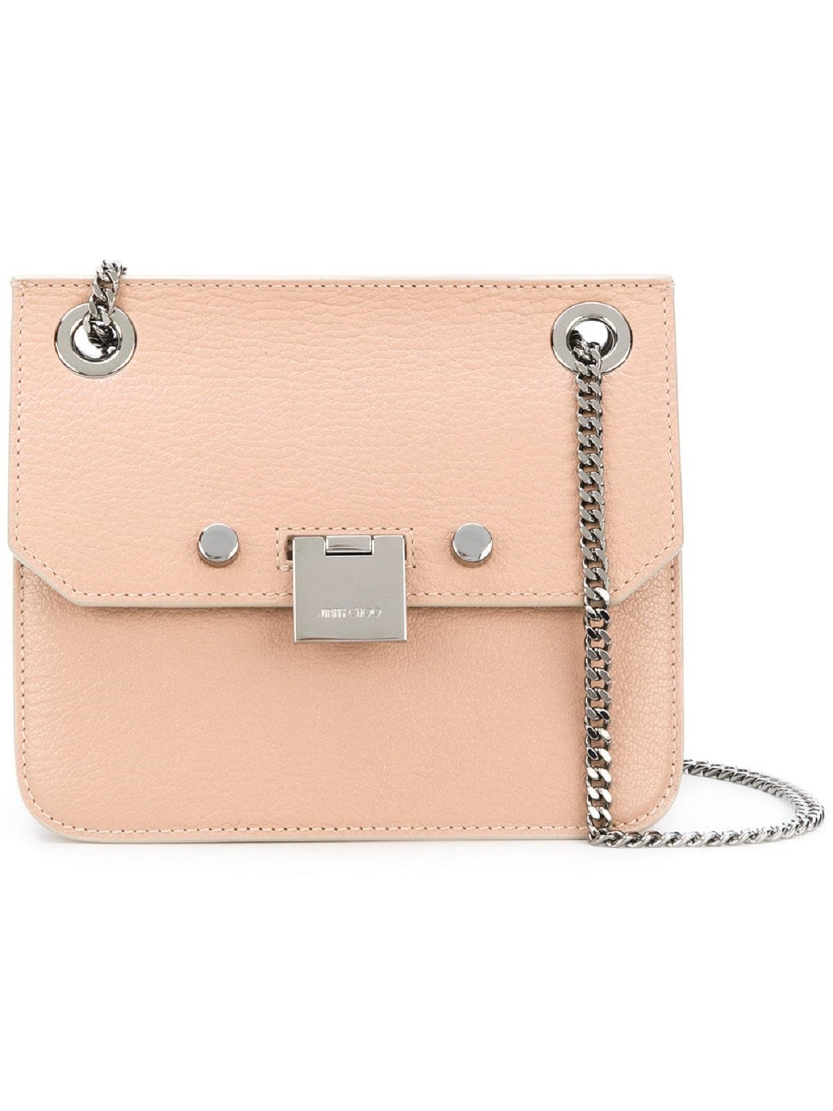 Jimmy Choo Mini Rebel Pink Crossbody Bag Silver Chain Strap REBEL/XB