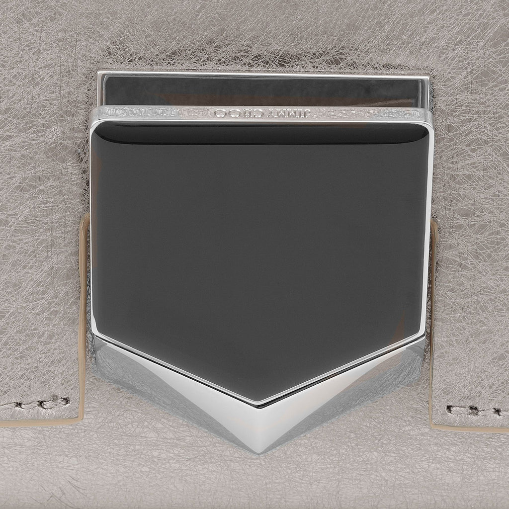 Jimmy Choo Metallic Silver Lockett Crossbody Shoulder Bag AA0202