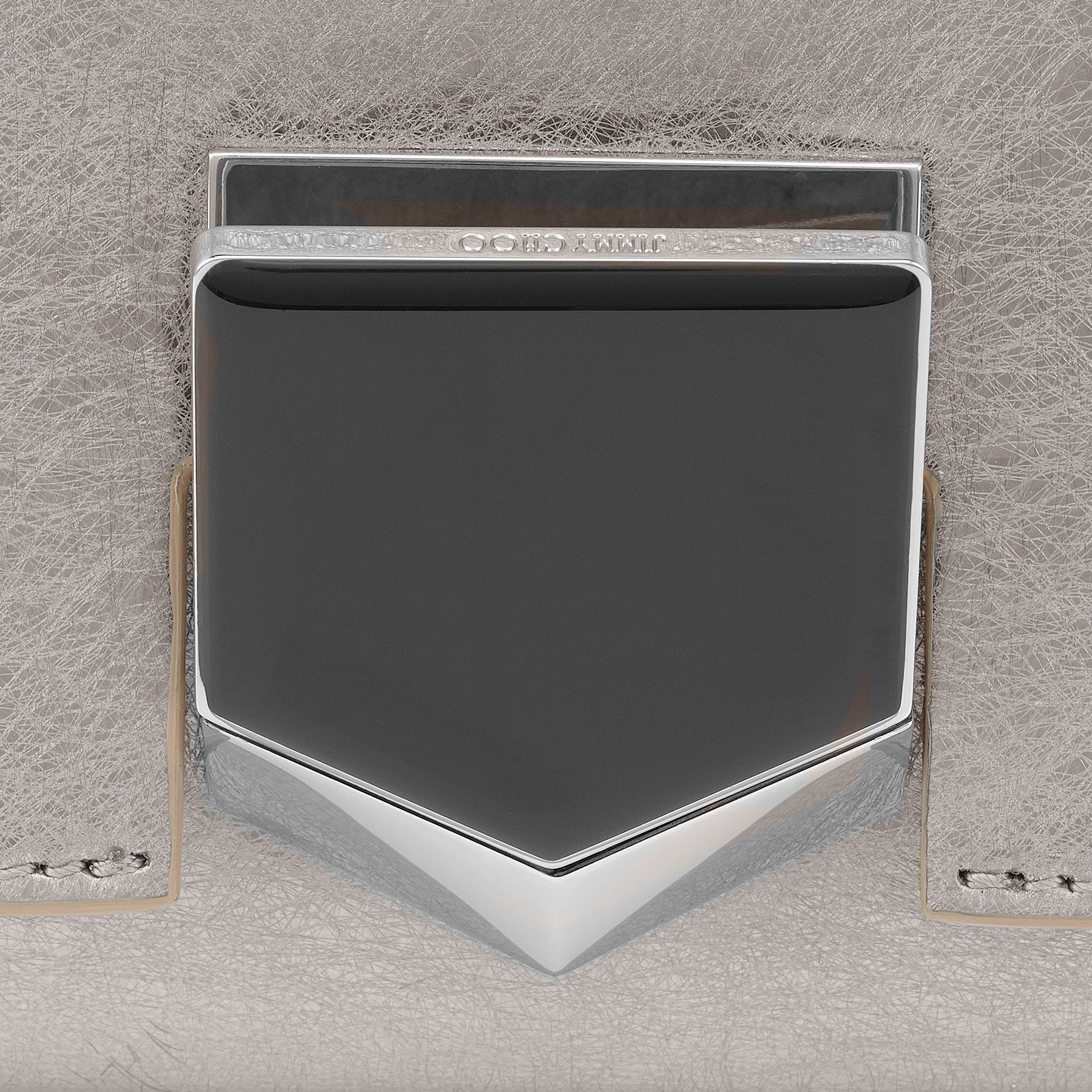 Jimmy Choo Metallic Silver Lockett Crossbody Shoulder Bag AA0202