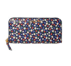 Miu Miu Portafaglio Lampo Blue Glace Flower Leather Wallet 5ML506