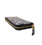 Miu Miu Portafaglio Lampo Blue Glace Flower Leather Wallet 5ML506