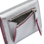 Miu Miu Silver Cromo Madras Forever Glitter Leather Heart Love Wallet 5MH014