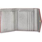 Miu Miu Silver Cromo Madras Forever Glitter Leather Heart Love Wallet 5MH014