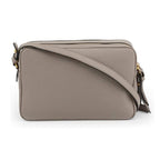 Prada Argilla Grey Vitello Phenix Leather Double Zip Cross Body Bag 1BH079