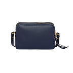 Prada Baltico Blue Vitello Phenix Leather Double Zip Crossbody Bag 1BH079
