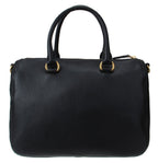 Prada Vitello Phenix Black Leather Top Handle Satchel Handbag 1BB023