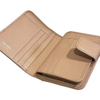 Prada Beige Saffiano Leather Character Snap Bifold Wallet 1ML018