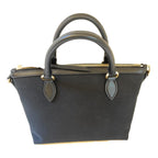 Prada Black Canvas Jacquard Logo Leather Trim Small Satchel 1BA111