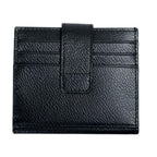 Prada Black Grey Vitello Grain Leather Card Case Bifold Wallet 2MC049