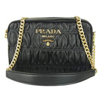 Prada Black Gaufre Leather Small Crossbody Bag 1BH112