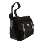 Prada Black Nylon Triangle Logo Messenger Bag 1BD671