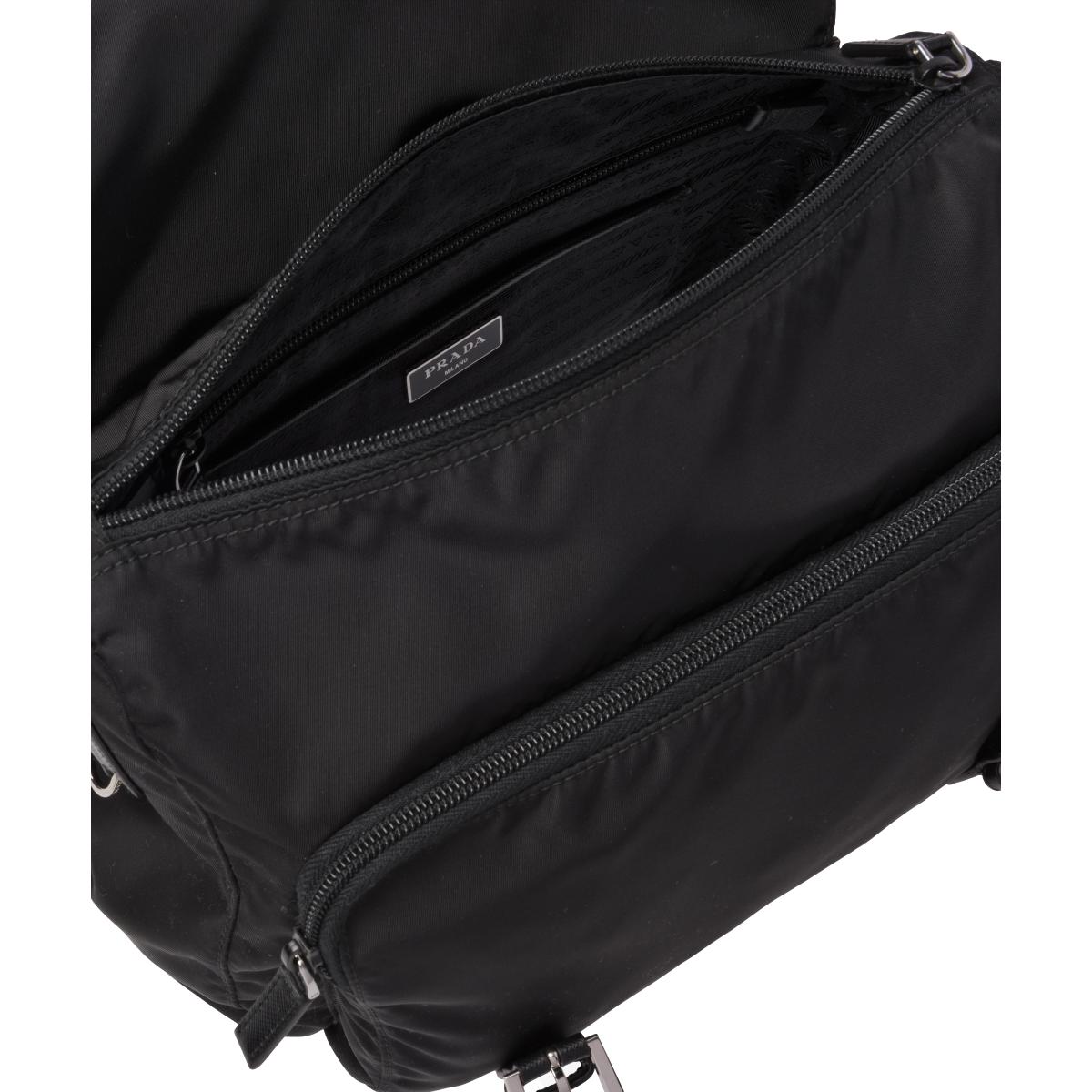 Prada Black Nylon Triangle Logo Messenger Bag 1BD671