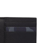 Prada Black Saffiano Leather Camouflage Print Vertical Card Holder 2MC101