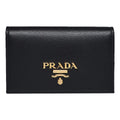 Prada Black Saffiano Leather Credit Card Case Wallet 1MC122
