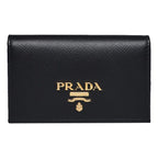 Prada Black Saffiano Leather Credit Card Case Wallet 1MC122