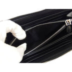 Prada Black Saffiano Leather Frankenstein Heart Rose Zip Around Wallet 1ML506