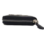 Prada Black Saffiano Leather Frankenstein Heart Rose Zip Around Wallet 1ML506