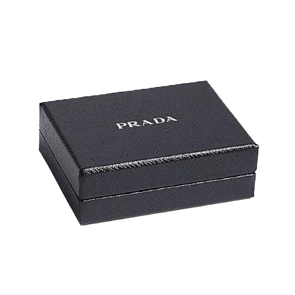 Prada Black Saffiano Leather Gold Zip Coin Purse Wallet 1MM268