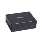 Prada Black Saffiano Leather Gold Zip Coin Purse Wallet 1MM268