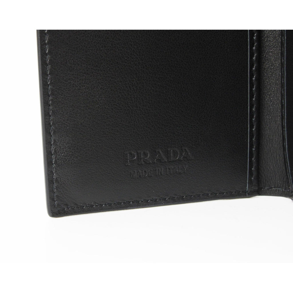 Prada Black Saffiano Leather Vertical Logo Card Holder 2MC101