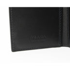 Prada Black Saffiano Leather Vertical Logo Card Holder 2MC101