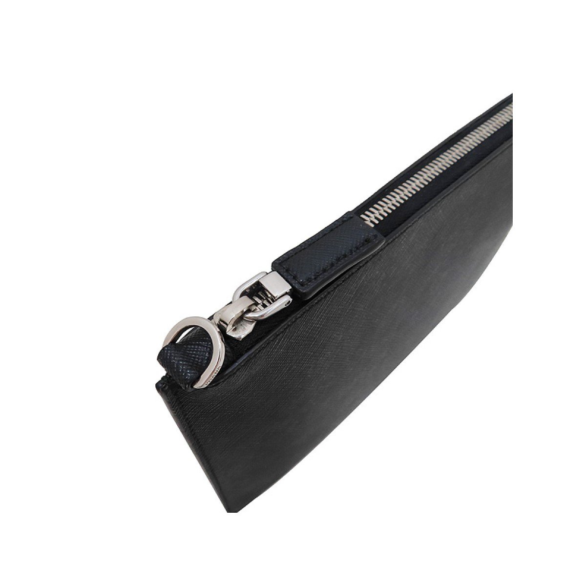 Prada Black Saffiano Voyage Leather Clutch Document Holder 2NG005