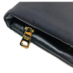Prada Black Tessuto Nylon Calfskin Leather Wallet Clutch Bag 1MS001