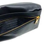Prada Black Tessuto Nylon Calfskin Leather Wallet Clutch Bag 1MS001