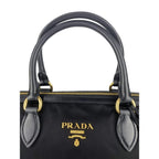 Prada Black Tessuto Nylon Leather Two-Way Satchel Handbag 1BA104