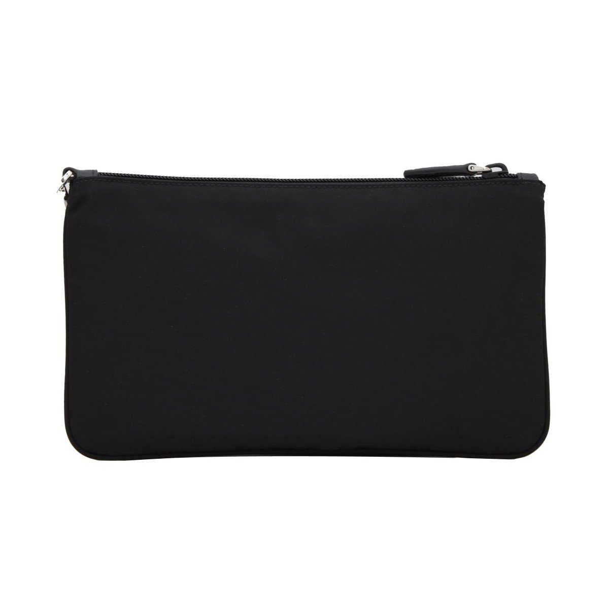 Prada Black Tessuto Nylon Pouch Prada Logo Wristlet Clutch Bag 1NH545