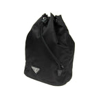 Prada Black Tessuto Nylon Triangle Logo Drawstring Bucket Bag 1NA369