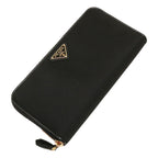 Prada Black Tessuto Nylon Zip Around Wallet 1ML506