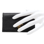 Prada Black Vitello Move Leather Card Case Wallet 1MC122