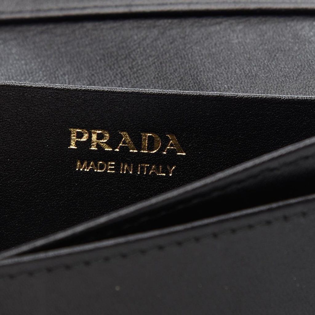 Prada Black Vitello Move Leather Card Case Wallet 1MC122