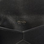 Prada Black Vitello Move Leather Long Envelope Wallet 1MF175