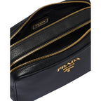 Prada Black Vitello Phenix Leather Double Zip Cross Body Bag 1BH079