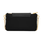 Prada Tessuto Nylon Saffiano Trim Chain Black Cross Body Bag 1BH085