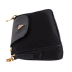 Prada Tessuto Nylon Saffiano Trim Chain Black Cross Body Bag 1BH085