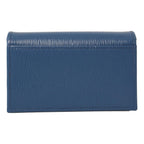 Prada Blue Vitello Move Leather Triangle Logo Card Case Wallet 1MC122