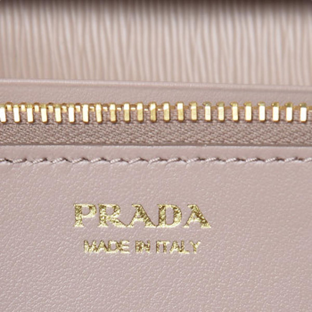 Prada Cipria Beige Vitello Move Leather Chain Wallet Crossbody 1MT290