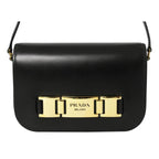 Prada City Calf Leather Black Crossbody Flap Bag 1BD244