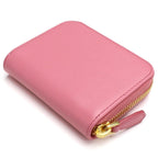 Prada Geranio Pink Vitello Move Leather Gold Zip Coin Wallet 1MM268