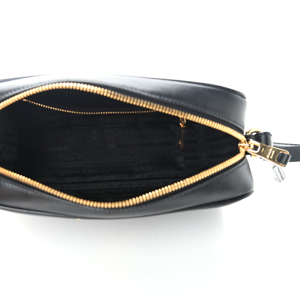 Prada Grace Lux Black Smooth Calf Leather Shoulder Camera Bag 1BH103