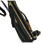 Prada Logo Tessuto Nylon Soft Calf Trim Black Cross Body Bag 1BH046