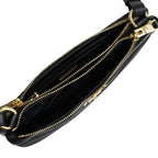 Prada Logo Tessuto Nylon Soft Calf Trim Black Cross Body Bag 1BH046