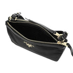 Prada Logo Tessuto Nylon Soft Calf Trim Black Cross Body Bag 1BH046